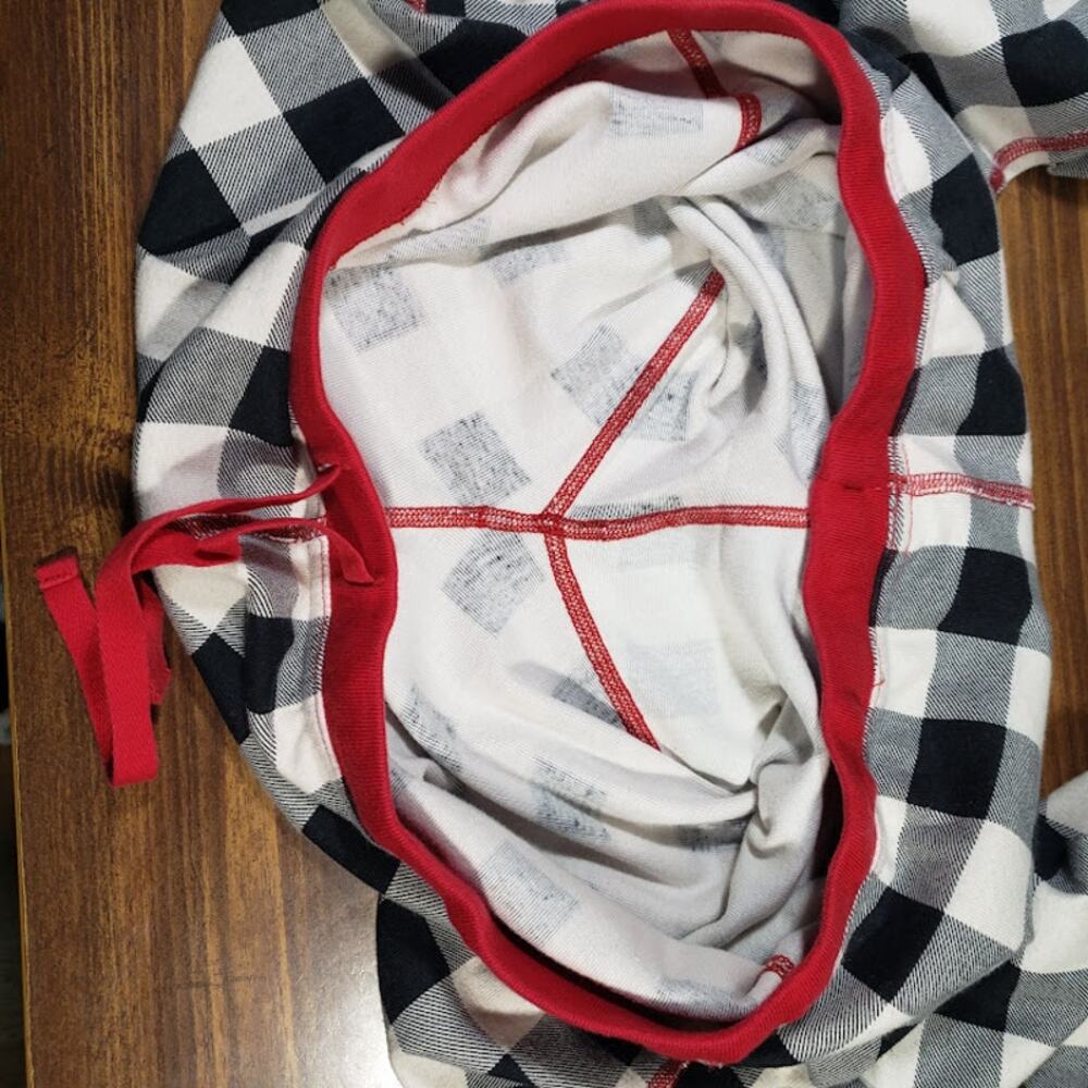 Hanna Andersson Pajama Set Organic Cotton Women's Large Black White Check Red - Picture 6 of 13
